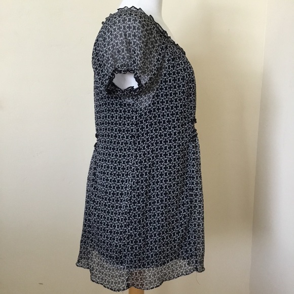 Motherhood Top Blouse Sheer Black & White Size XL - Picture 3 of 7